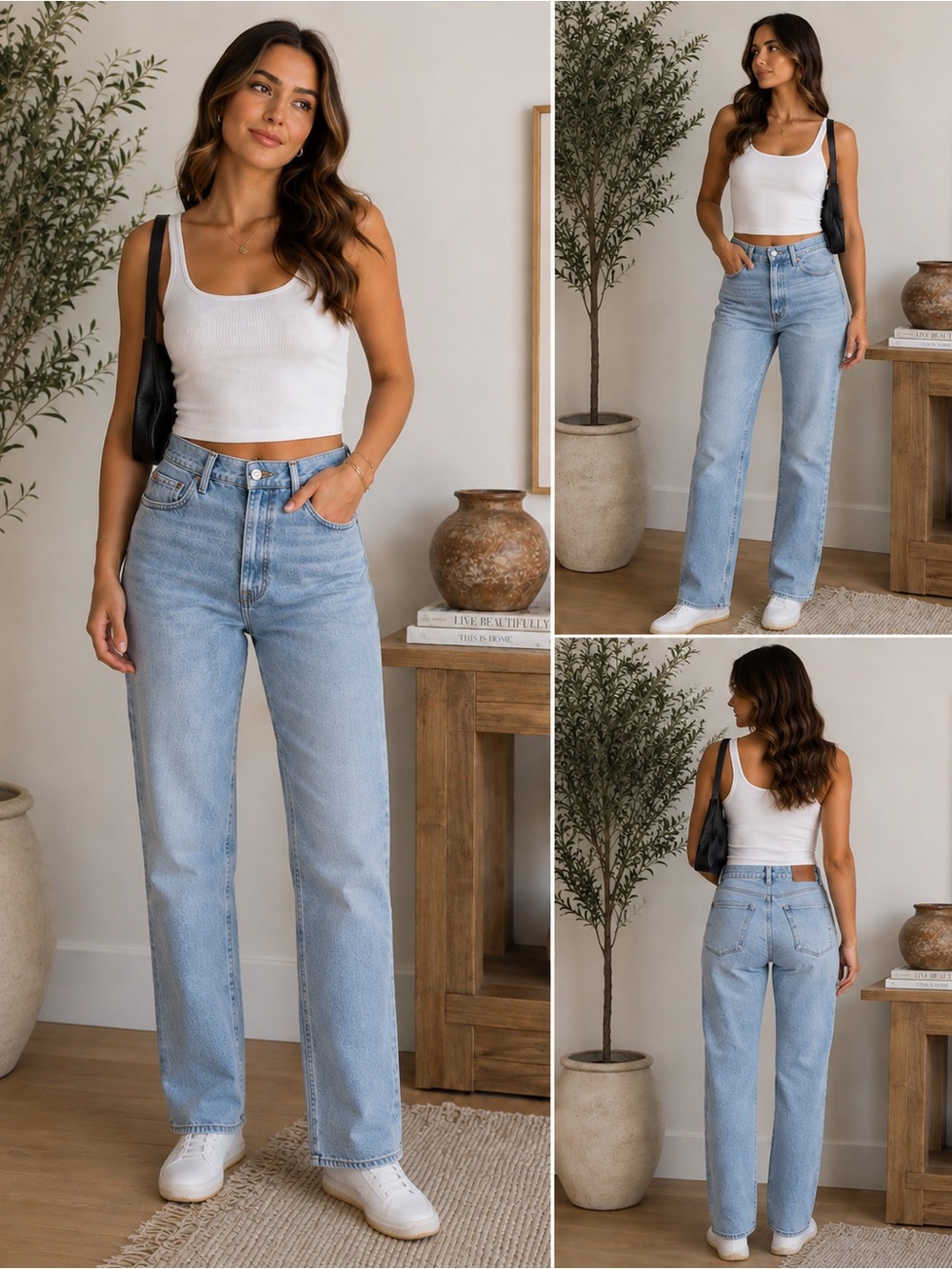 Hollister Slim Straight Jeans W28 L30 Light Wash High Rise 90s Y2K Denim